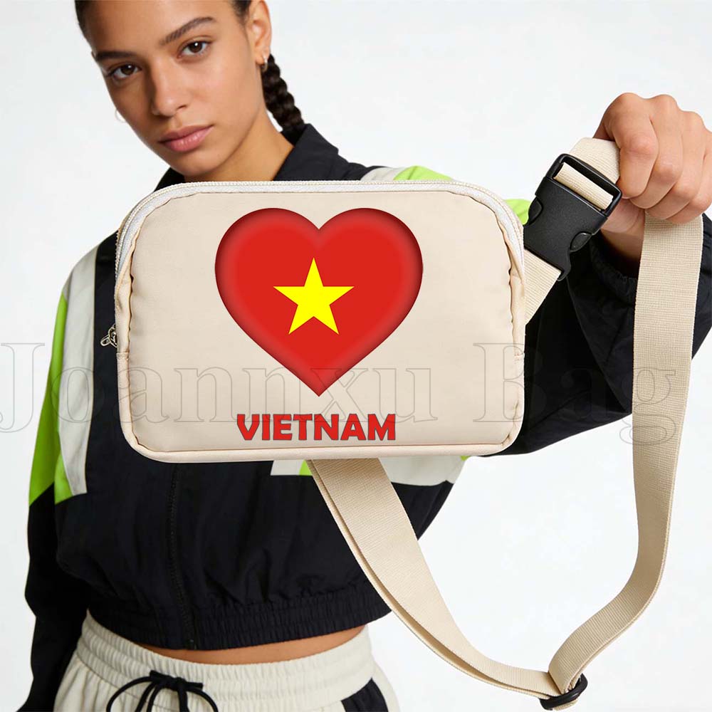 Women Bags Vietnam - حقيبة خصر رياضية بتصميم علم فيتنام،