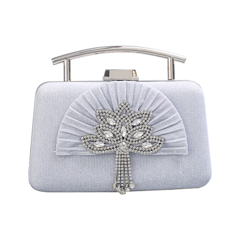 Women Handheld Bags - حقيبة سهرة معدنية أنيقة لامعة قابلة