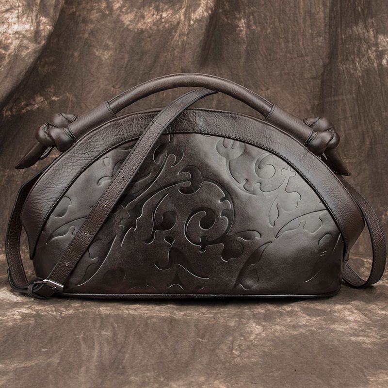 Women Handheld Bags - حقيبة جلد بقر طبيعي فاخرة بتصميم