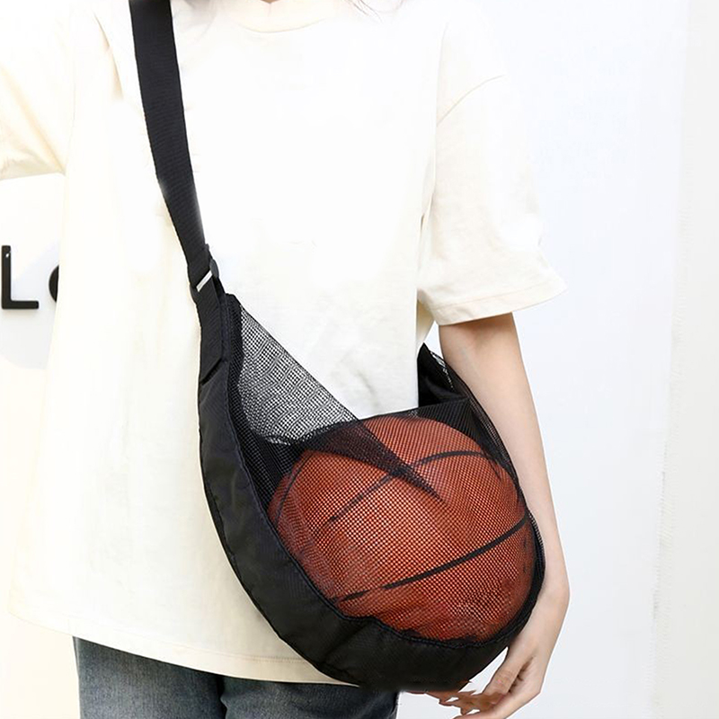 Mesh Net Bag - حقيبة كرة واحدة بجيب بسحاب، حقيبة