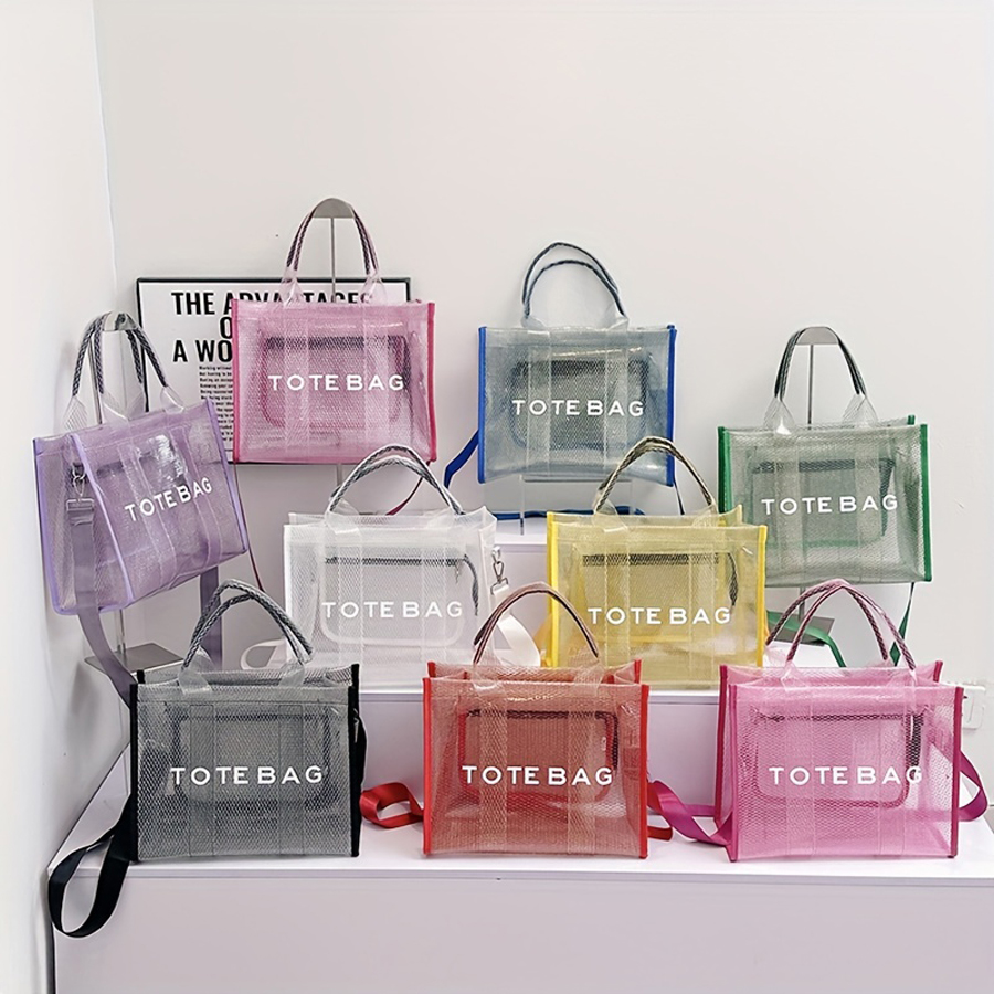 Women Handheld Bags - بولي كلوريد الفينيل شفاف حمل حقيبة