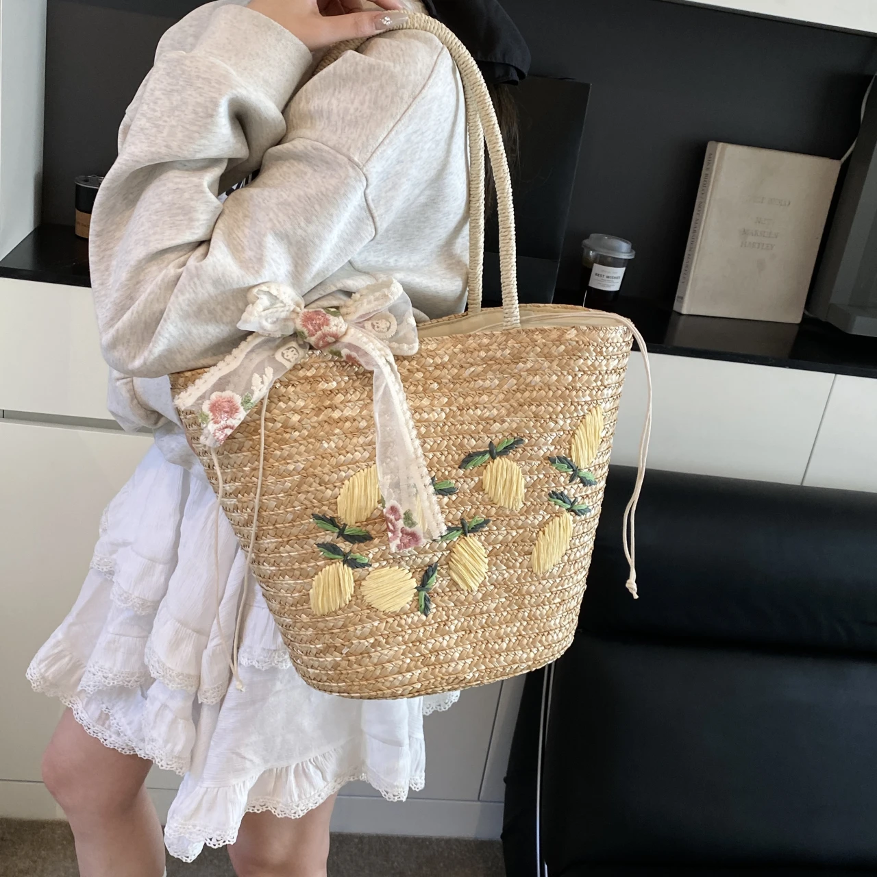 سعة كبيرة حقيبة كتف الشاطئ مصم - مراجعة Women Bags Handmade وسعره
