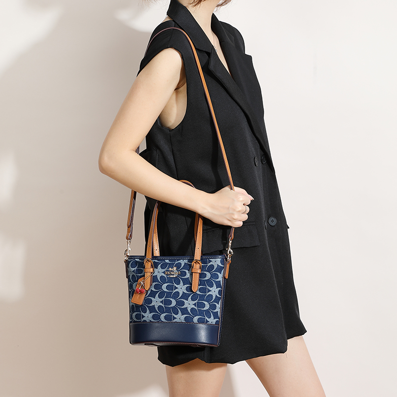 حقيبة دلو نسائية من الدنيم بتص - مراجعة Women Handheld Bags وسعره