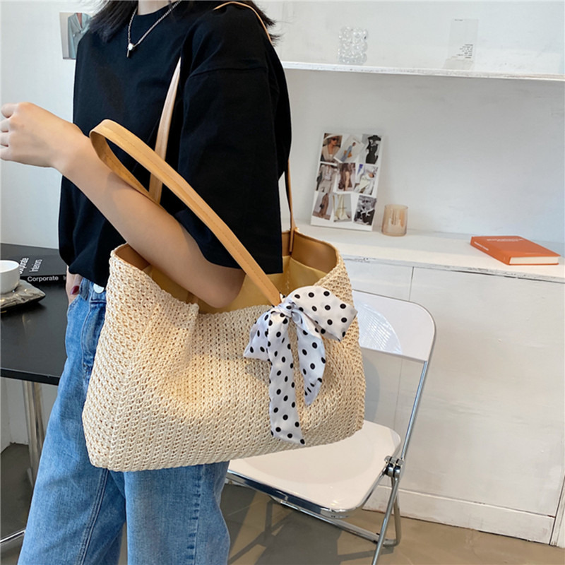 الصيف وشاح Bowknot القش حقيبة  - مراجعة Women Bags Handmade وسعره