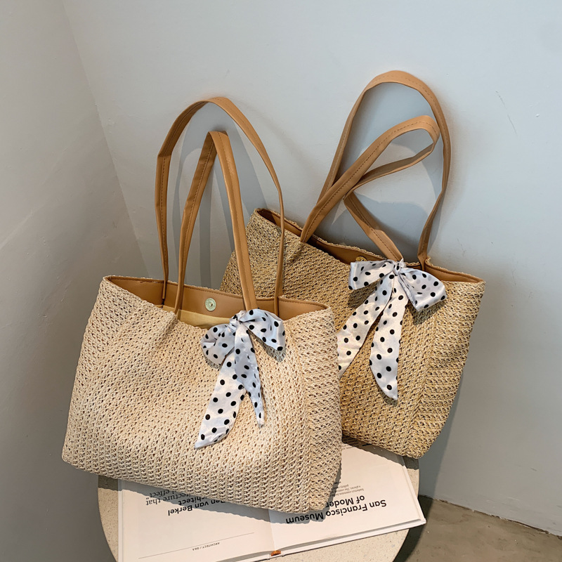 الصيف وشاح Bowknot القش حقيبة  - مراجعة Women Bags Handmade وسعره