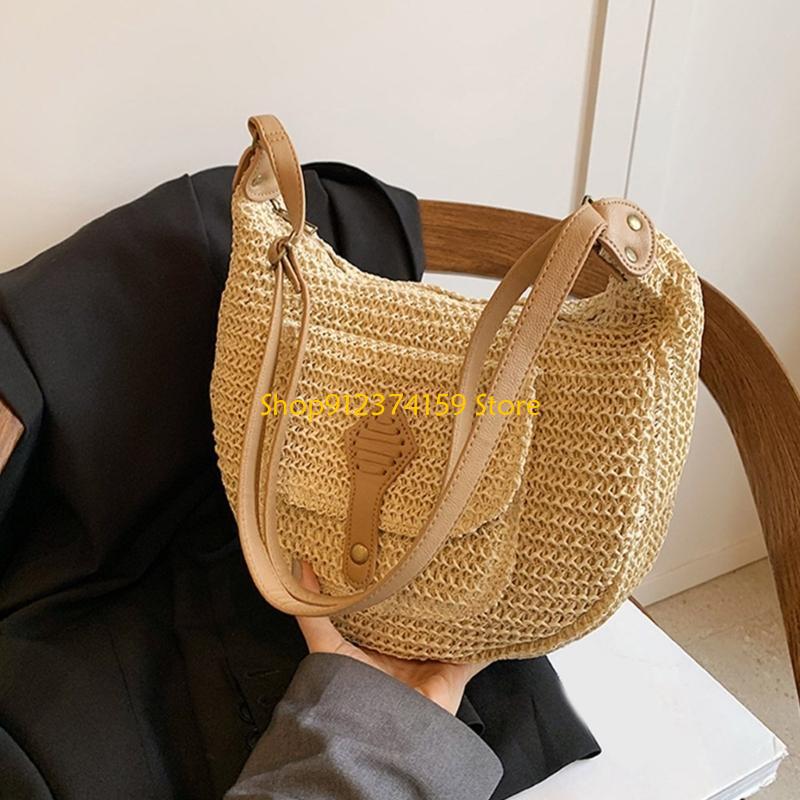 G5AE حقيبة شاطئ نسائية من القش - مراجعة Women Bags Handmade وسعره