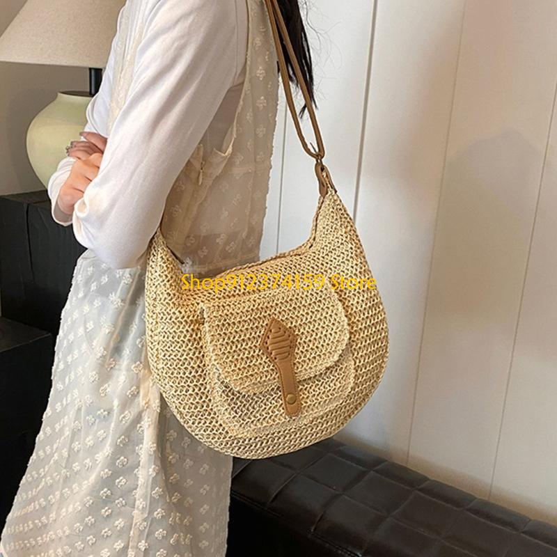 G5AE حقيبة شاطئ نسائية من القش - مراجعة Women Bags Handmade وسعره