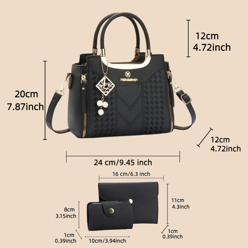 مجموعة حقائب يد من 3 قطع مصنوع - مراجعة Women Bags Leather وسعره