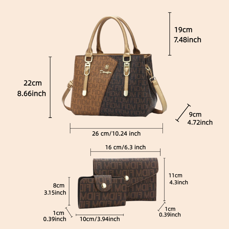 مجموعة حقائب نسائية من 3 قطع،  - مراجعة Women Bags Leather وسعره