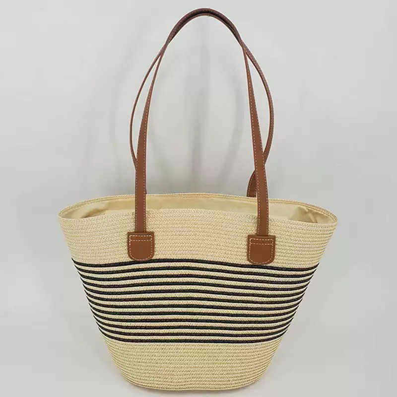 حقيبة يد نسائية من القش المخطط - مراجعة Women Bags Leather وسعره