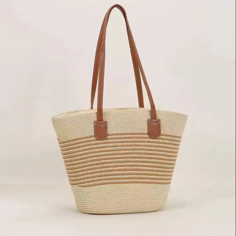 حقيبة يد نسائية من القش المخطط - مراجعة Women Bags Leather وسعره