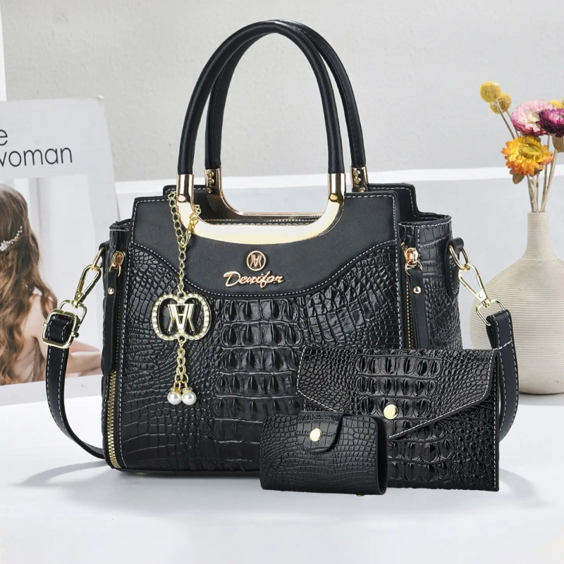 مجموعة حقائب يد نسائية بنقشة ا - مراجعة Women Bags Leather وسعره