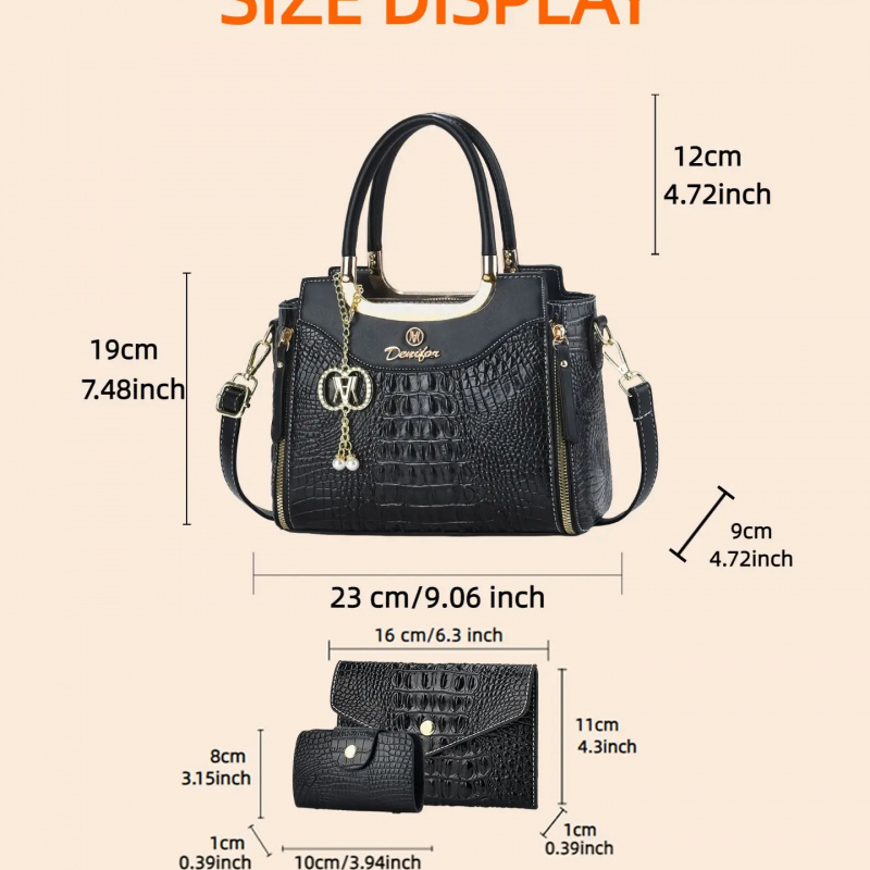 مجموعة حقائب يد نسائية بنقشة ا - مراجعة Women Bags Leather وسعره