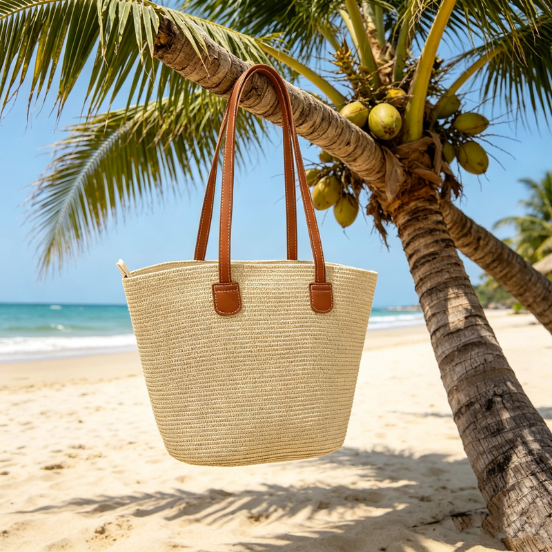 حقيبة يد نسائية من القش بلون و - مراجعة Women Bags Leather وسعره