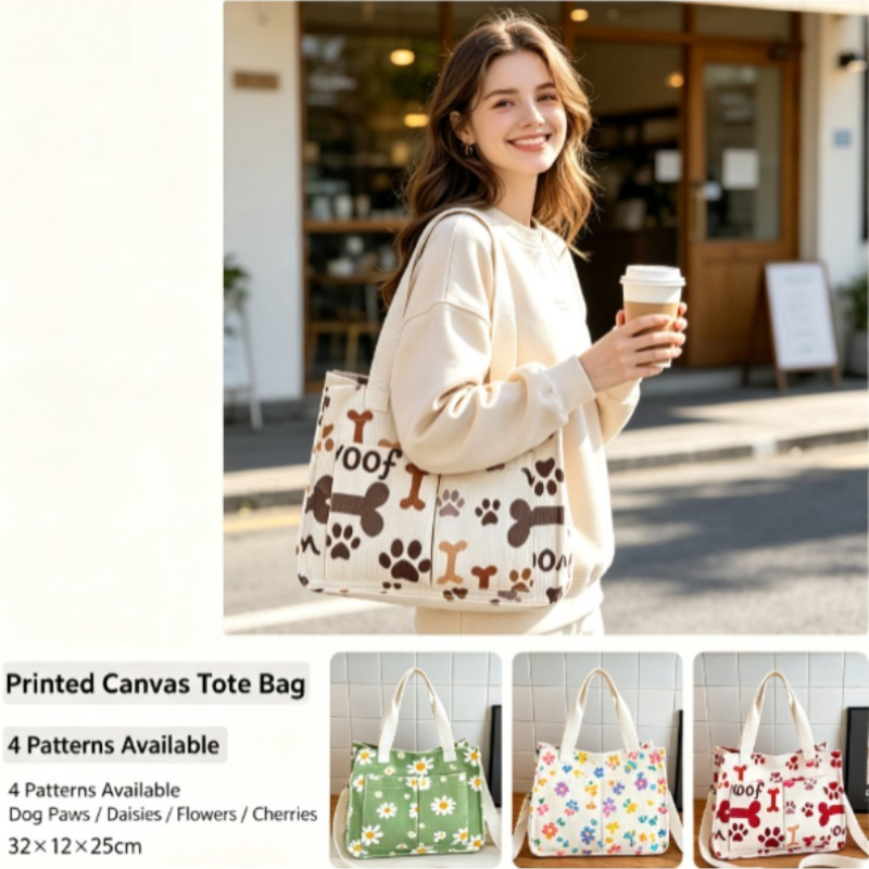 حقيبة كوردروي عصرية صديقة للبي - مراجعة Women Handheld Bags وسعره