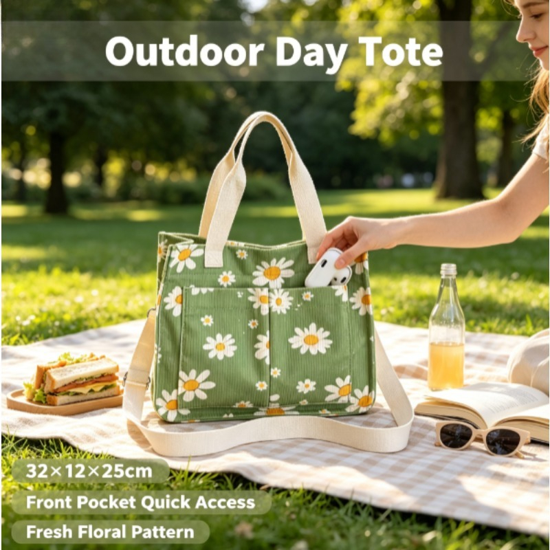 حقيبة كوردروي عصرية صديقة للبي - مراجعة Women Handheld Bags وسعره